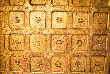Golden ceiling wood carving