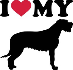 I love my Irish Wolfhound silhouette