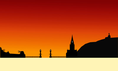 Naklejka premium San Sebastian skyline, Donosti in Spain
