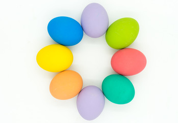 easter eggs in flower style on isolate white background