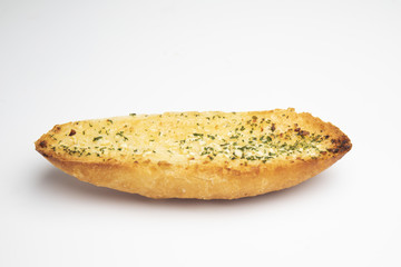 garlic bread on white backround