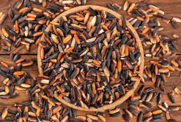 Black rice in a bowl