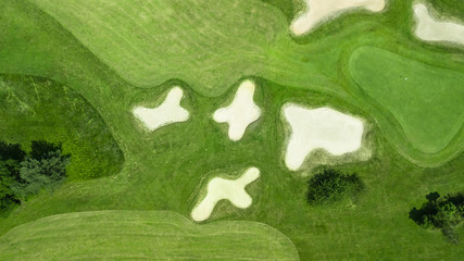 Drone view of a golf course