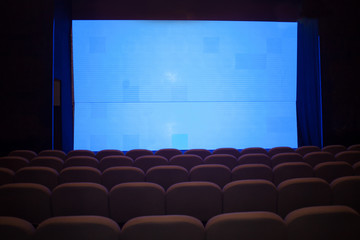 Obraz premium large digital blue screen in theatre