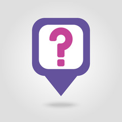 Question mark pin map icon. Map pointer, markers.