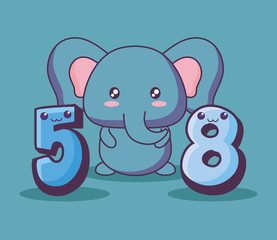 cute elephant clebrating party kawaii character vector illustration design