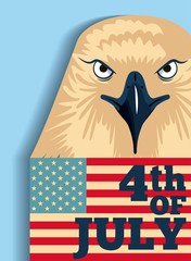 independence day america july date celebration flag usa eagle vector illustration