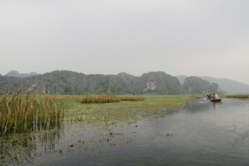 Traditional fishing boat in Vietnam