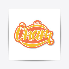 Happy Onam festival typography lettering