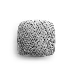 Ball of knitting thread on white background