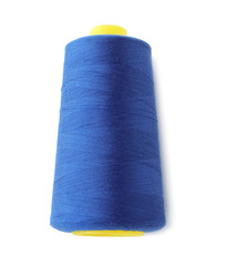 Color sewing thread on white background