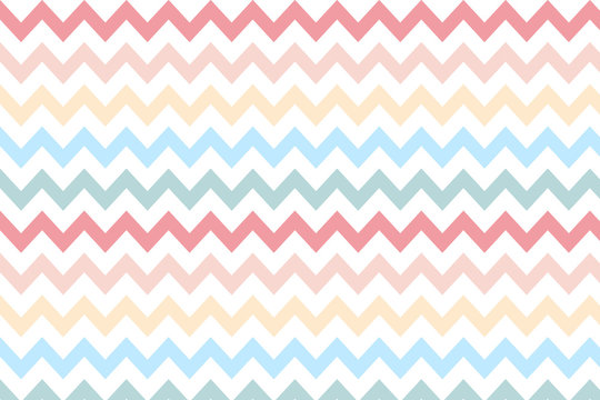 Zigzag pattern with pastel colour on white background