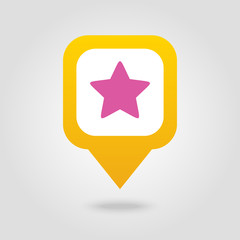 Star favorite pin map icon. Map pointer, markers.
