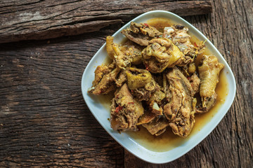 Steamed chicken herbs Traditional Thai food