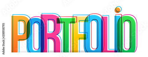 portfolio colorful word vector design stock image and royalty