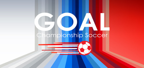 Soccer Goal abstract stripes background, soccer ball, football vector world cup competition international team sports games tournament russian flag color banner.