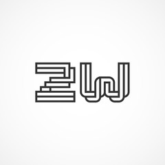 Initial Letter ZW Logo Template Vector Design