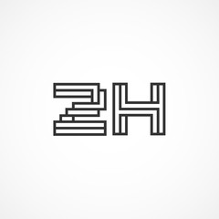 Initial Letter ZH Logo Template Vector Design