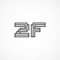 Initial Letter ZF Logo Template Vector Design