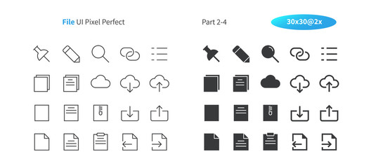 Fototapeta na wymiar File UI Pixel Perfect Well-crafted Vector Thin Line And Solid Icons 30 2x Grid for Web Graphics and Apps. Simple Minimal Pictogram Part 2-4