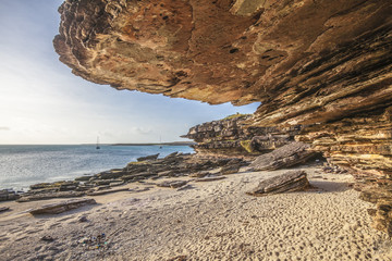 spectacular rock formation in Two Island Bay, Cape Wessel, northern Territory, Australia. May be...
