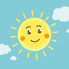 Vector llustration The Cartoon Sun Character