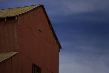 Barn under a clear sky in summer in Winthrop Washington