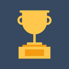 Trophy Cup Flat Icons. Gold Winner Cup. Best Reward.