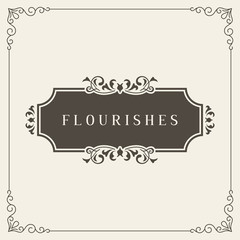 Royal Logo Design Template Vector Decoration, Flourishes Calligraphic Elegant Ornament Frame Lines. Good for Luxury