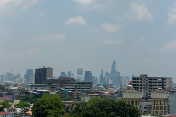 Fototapeta na wymiar landscape building and street of bangkok city