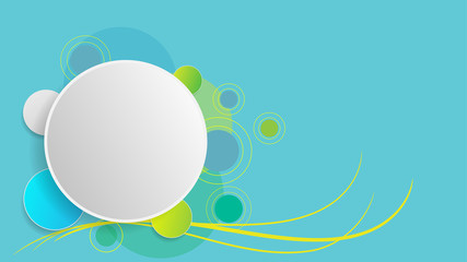 Abstract bubble in trendy flat style on blue background. Vector illustration.