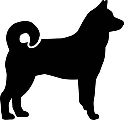 Norwegian Elkhound silhouette black