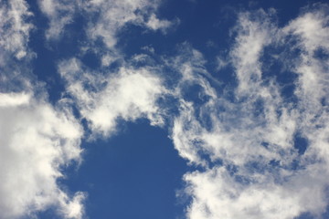 Fototapeta premium aerial scene with clouds on blue sky