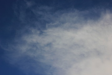 aerial scene with cloud on blue sky