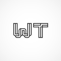 Initial Letter WT Logo Template Vector Design