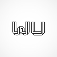 Initial Letter WU Logo Template Vector Design