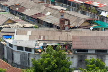 landscape building and street of bangkok city