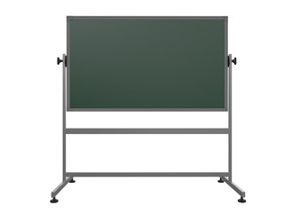 Obraz premium old school green chalk board template with metal structure isolated on a white background 3d rendering