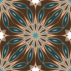 Fototapeta premium Seamless texture of floral ornament. Vector illustration. For the interior design, printing, web and textile