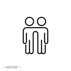 friendship icon, line sign - vector illustration eps10