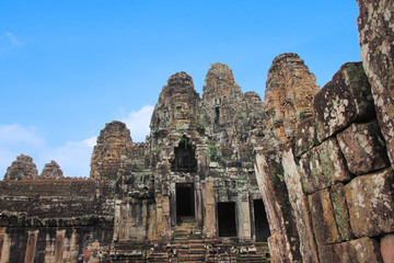 Ancient Bayon Temple in Siem Reap, Cambodia