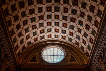 Saint Andrea basilica interior, renaissance architecture designed by architect Leon Battista Alberti - italian  travel destinations - Mantua italy