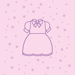 anime dress costume icon over pink background, colorful line design. vector illustration