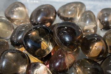 Rough crystal of smoky quartz gemstone