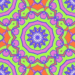 Seamless floral texture on color background. Element for design. Geometric pattern. Vector illustration.