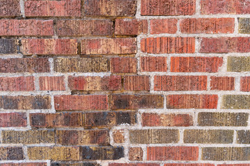 Red-brown rough brick wall pattern