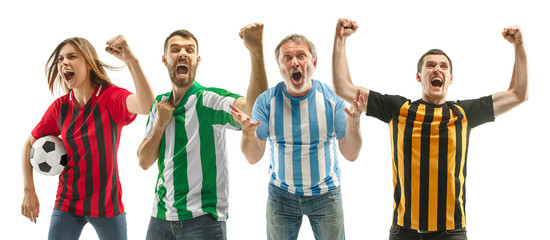 Obraz premium Collage about emotions of football fans