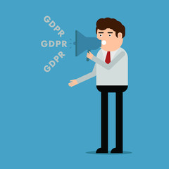 The man talks about the GDPR