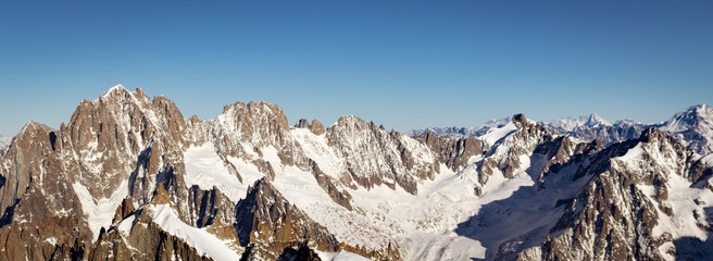 The Alps Panorama from Aiguille du Midi near Mont Blanc
