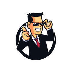 Agent Software Mascot Design Vector